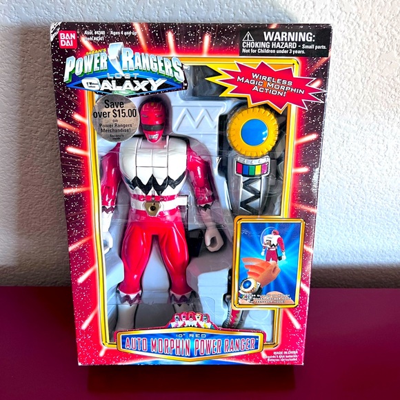 NEW 1999 BANDAI SABAN RED Power Rangers Lost Galaxy MORPHIN Figure - Picture 1 of 4